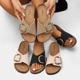 Λουκία - Στυλάτα καλοκαιρινά παντόφλες από φελλό με αγκράφες