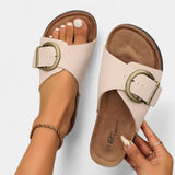 Λουκία - Στυλάτα καλοκαιρινά παντόφλες από φελλό με αγκράφες