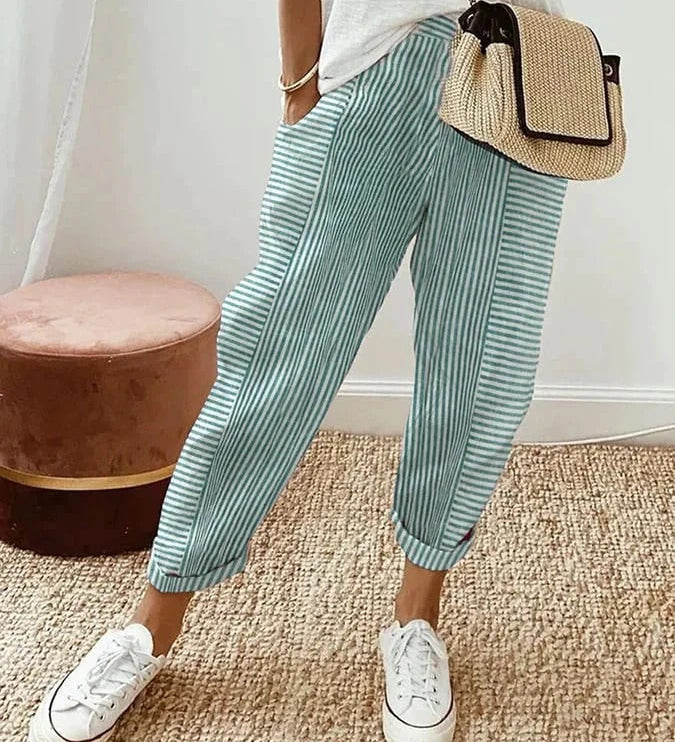 Kae | Ριγέ παντελόνια από βαμβάκι