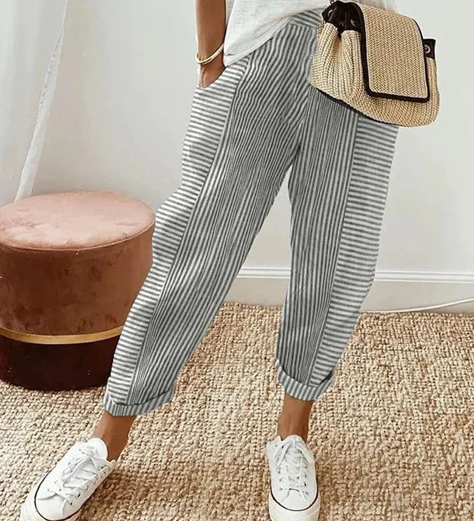 Kae | Ριγέ παντελόνια από βαμβάκι