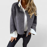 Ανδρομάχη - Κοντό μπουφάν με κομψά φουσκωτά μανίκια και μαλακή γραμμή